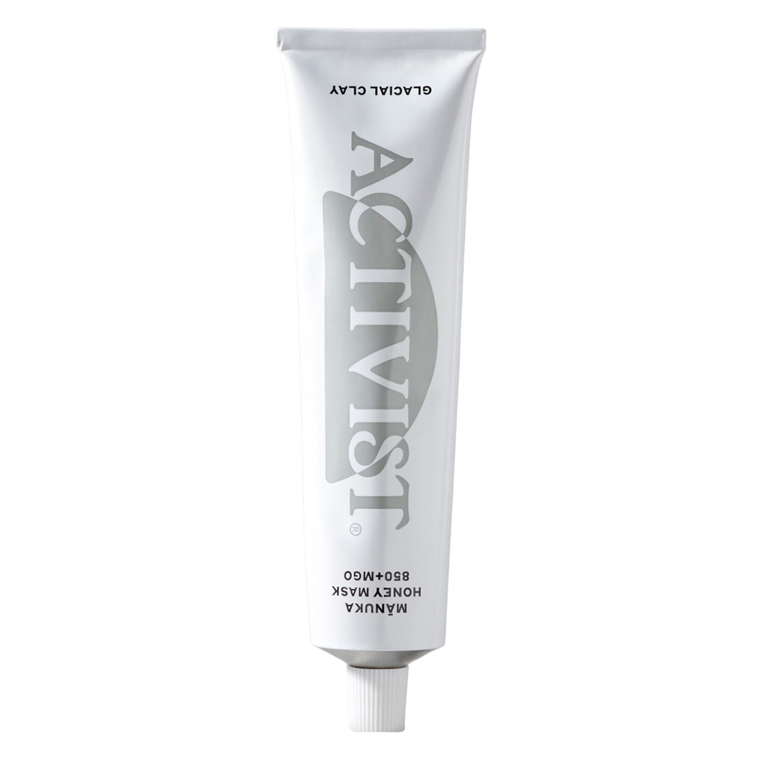 ACTIVIST Mānuka | Honey Glacial Clay Mask | Product Image - white tube on a white background