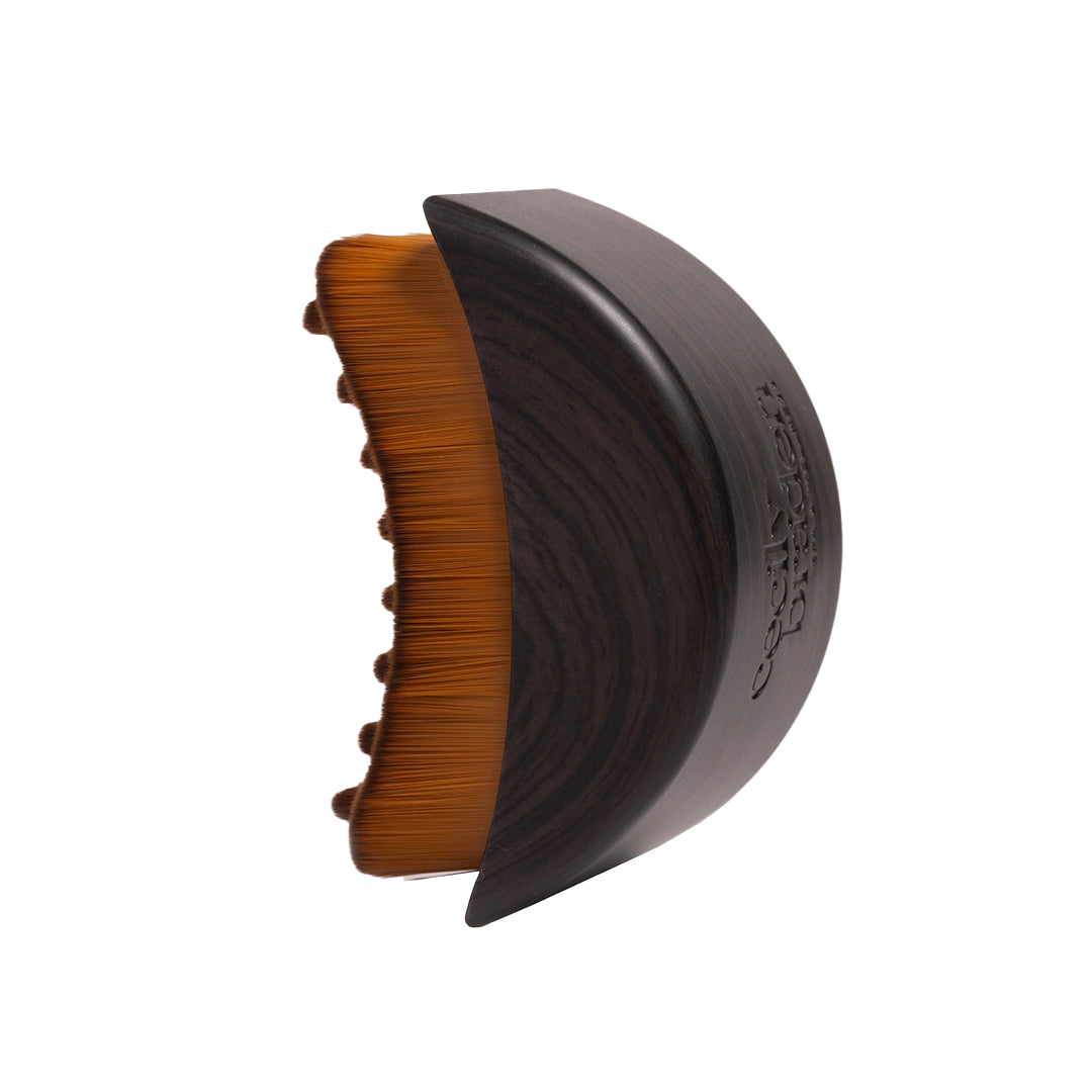 Cecily Braden | Large Lymphatic Brush | Product Image - brush with dark wood handle and dense brown bristles on a white background