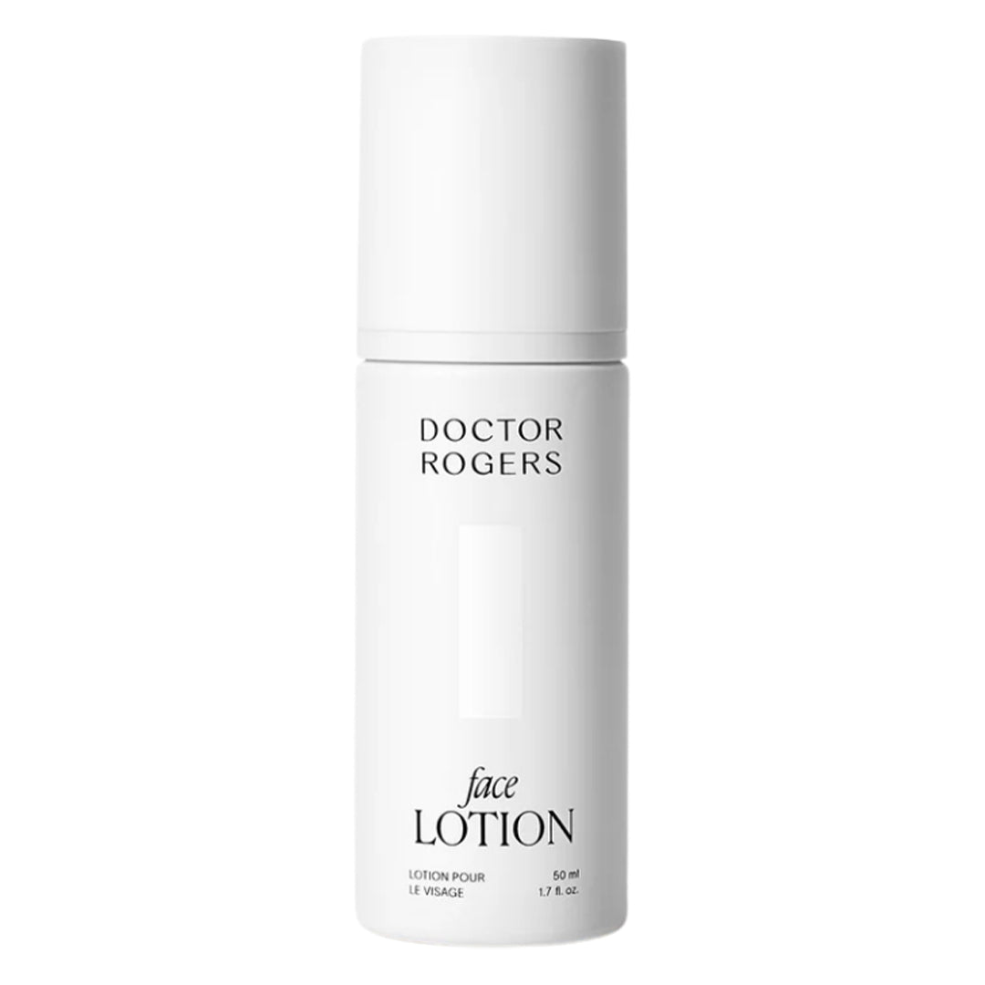 Doctor Rogers | Face Lotion | Product Image - white lotion bottle on a white background