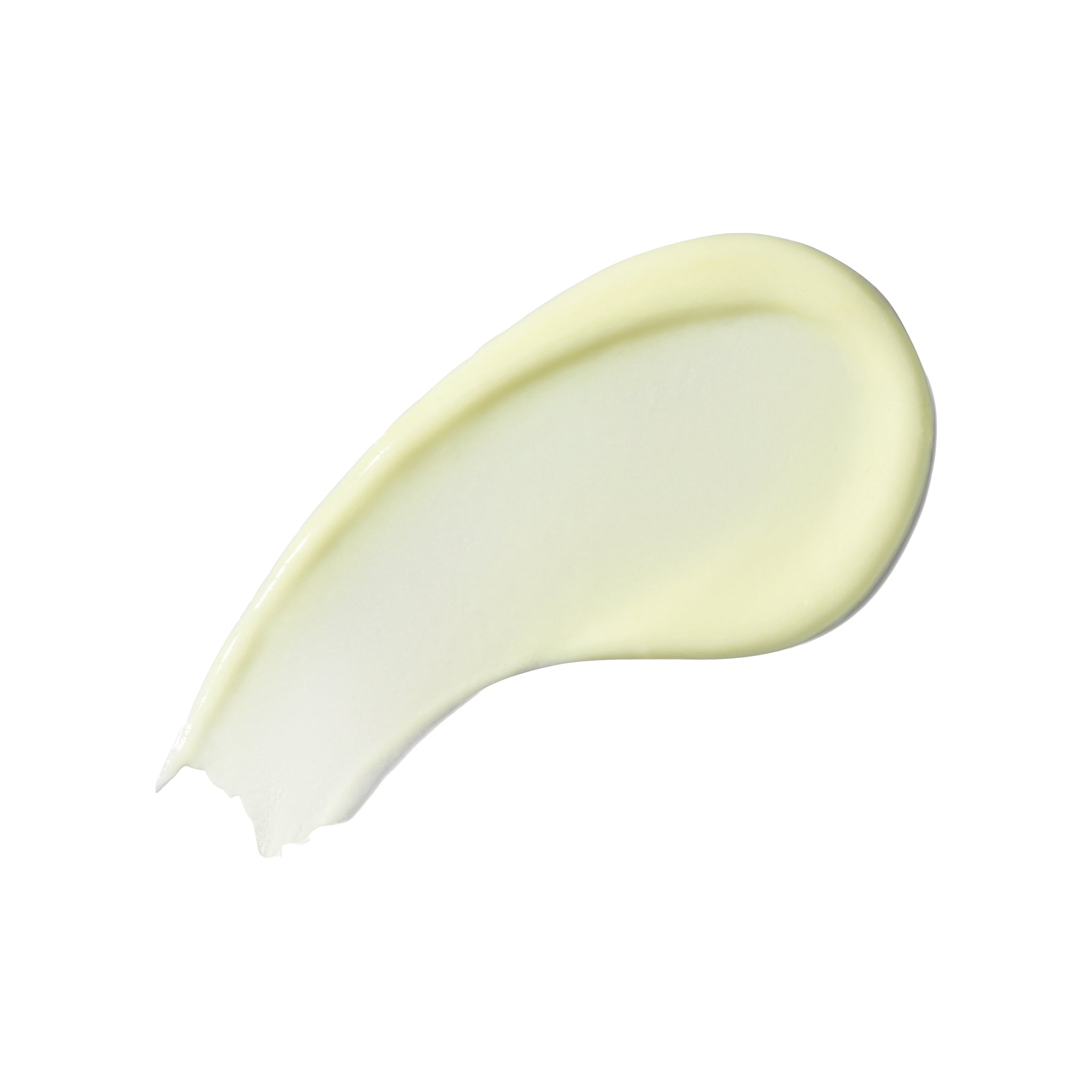 Odacite Edelweiss Extreme Hydra-Calm Cream Cleanser product swatch, yellow on white background.