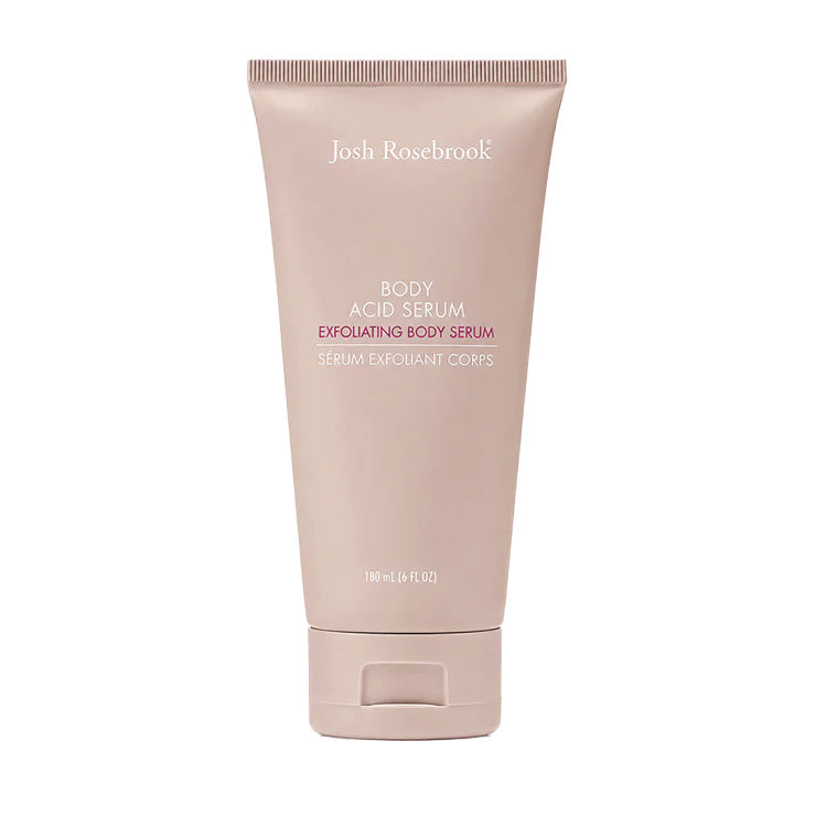 Josh Rosebrook | Body Acid Serum | Styled image on white - beige tube on white background