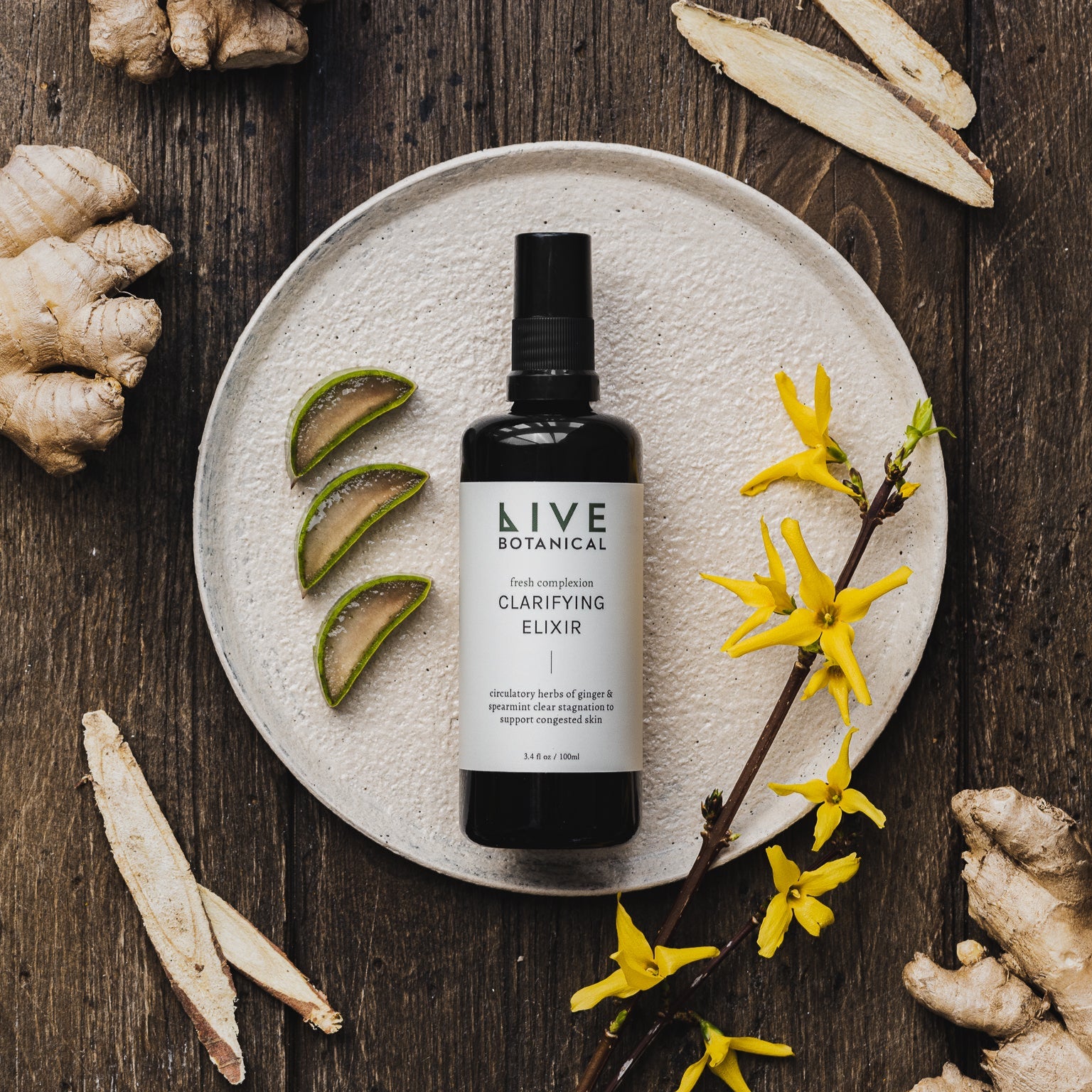 Live Botanical Fresh Complexion Clarifying Elixir Styled