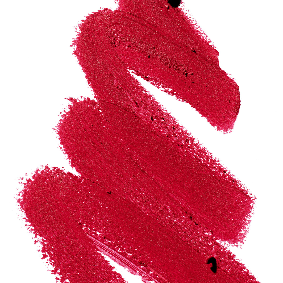 Manasi 7 | Eye and Lip Definer | Macao Swatch Image - vibrant crimson-red pigment applied in bold, overlapping strokes on a white background, with a rich, creamy texture and softly textured edges