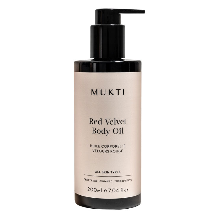 Mukti Organics Red Velvet Body Oil - Fast-Absorbing, Lightweight Dry Oil - 200ml - Hydrates and Nourishes All Skin Types