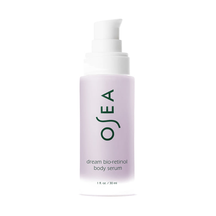 Osea | Dream Bio-Retinol Body Serum 1oz | Product Image - bottle with white pump isolated on a white background