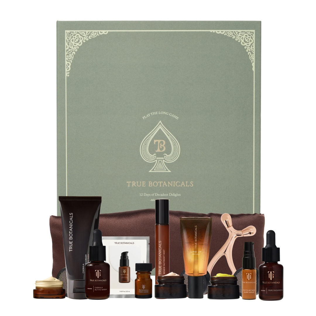 True Botanicals | Advent Calendar | Product Image - 12 Days of Radiance advent calendar with skincare products