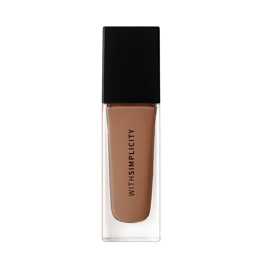 withSimplicity | Liquid Concealers | Hickory Shade Product Image - glass bottle with a black cap shown on a white background
