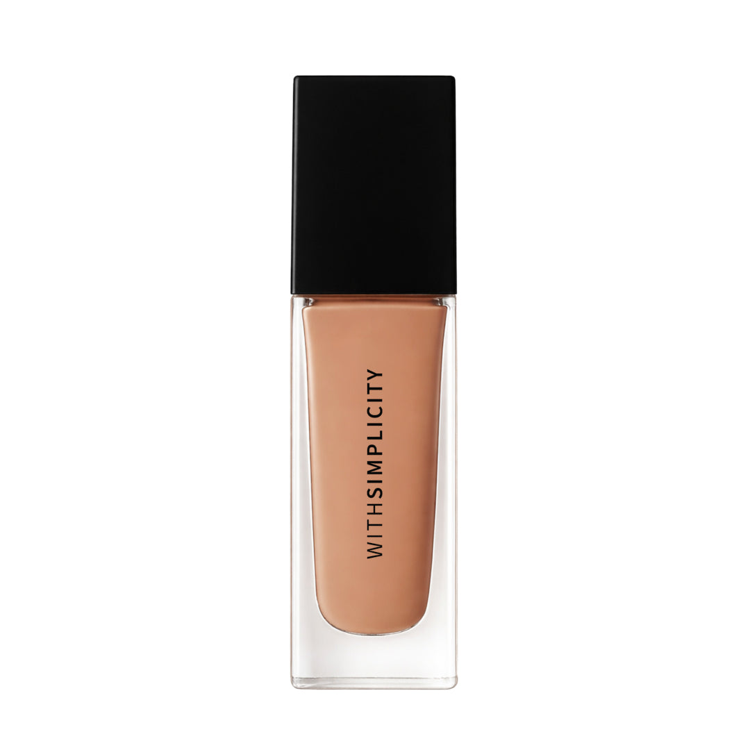 withSimplicity | Liquid Concealers | Walnut Shade Product Image - glass bottle with a black cap shown on a white background