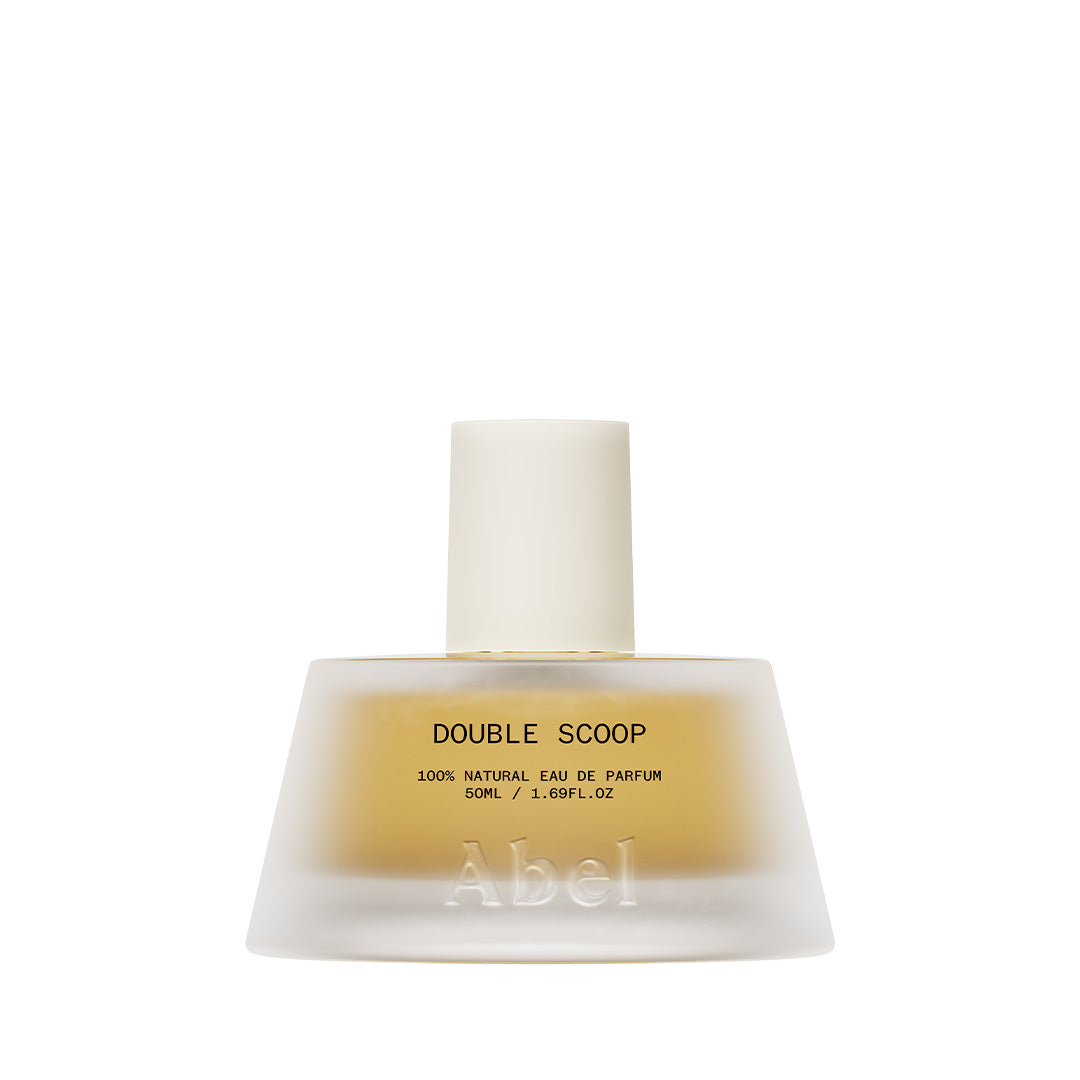 Abel | Double Scoop 50 ml | Product Image - frosted glass bottle with a white cap on a white background