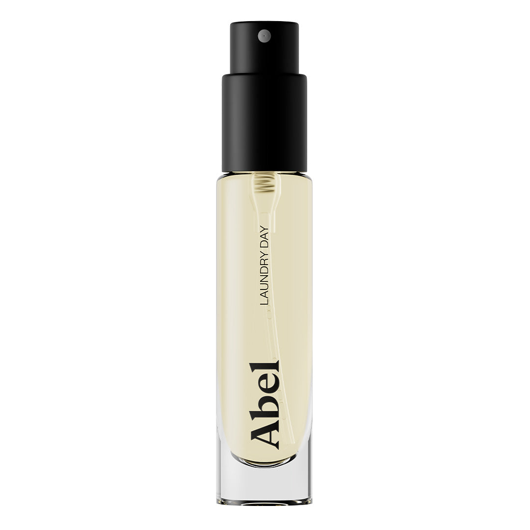 Abel | Laundry Day 6 ml | Product Image - travel spray with black cap on a white background