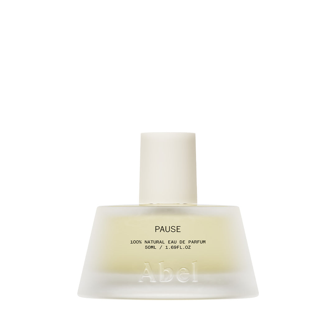 Abel | Pause 50 ml | Product Image - frosted glass perfume bottle with white cap on a white background