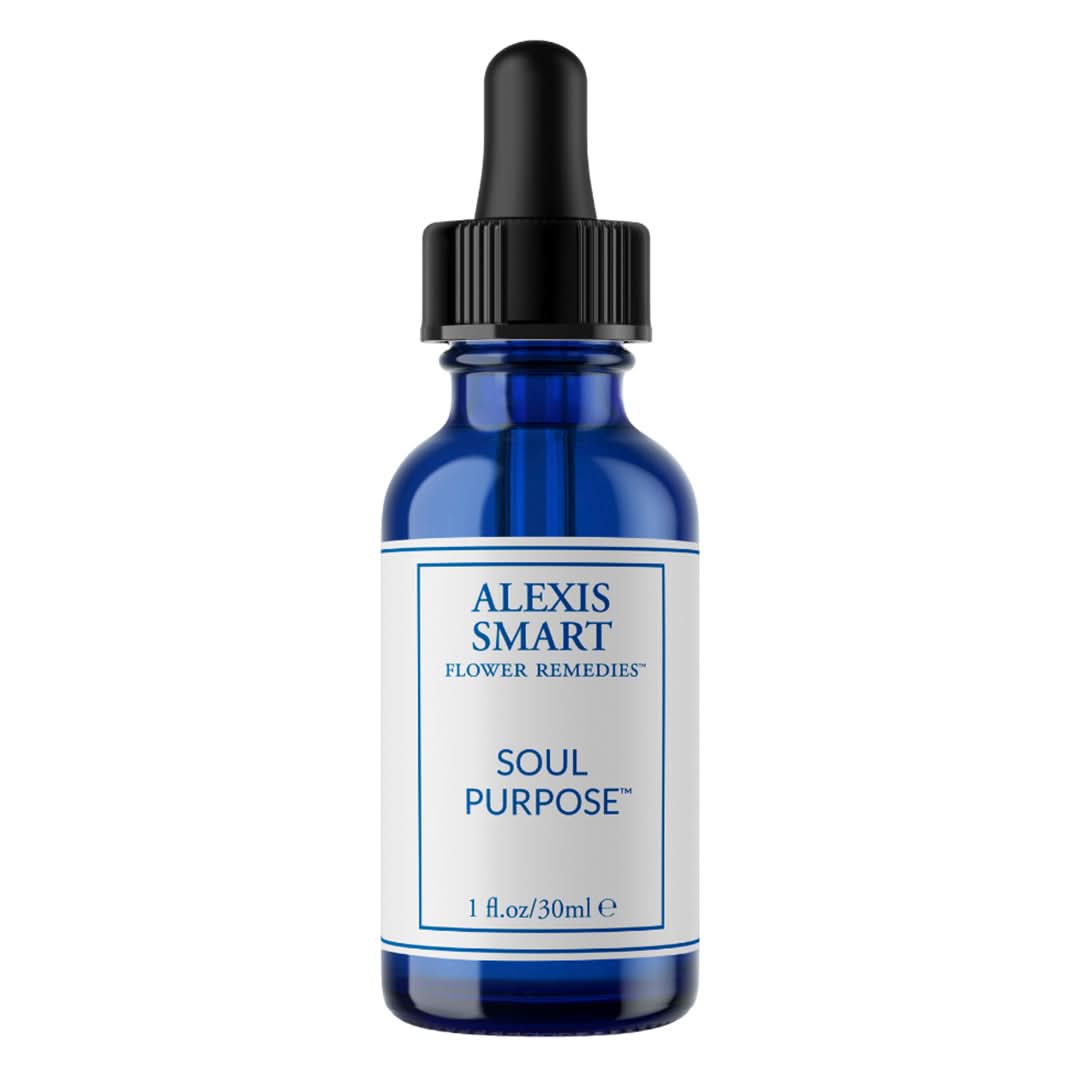 Alexis Smart | Soul Purpose | Product Image - blue glass dropper bottle on a white background