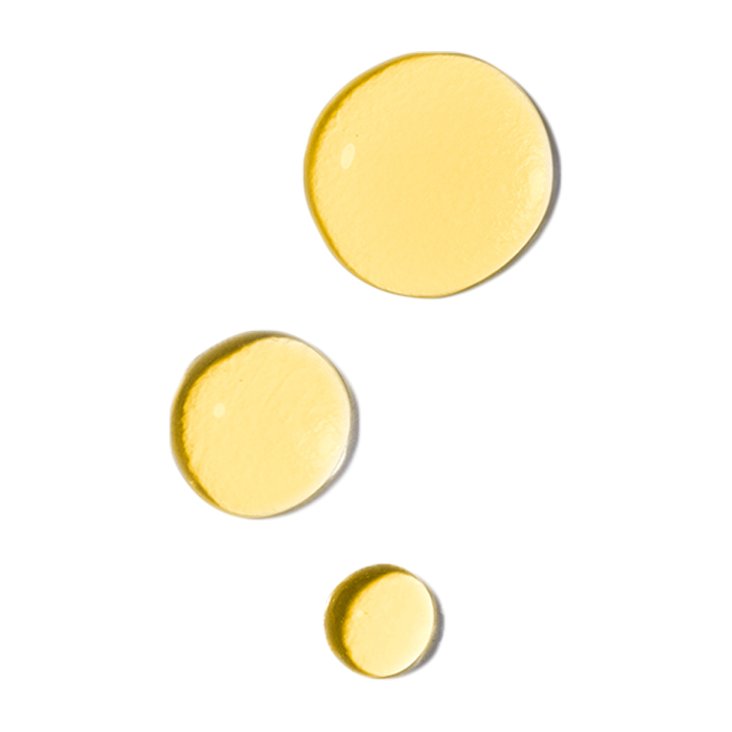 Three yellow round objects on a white background