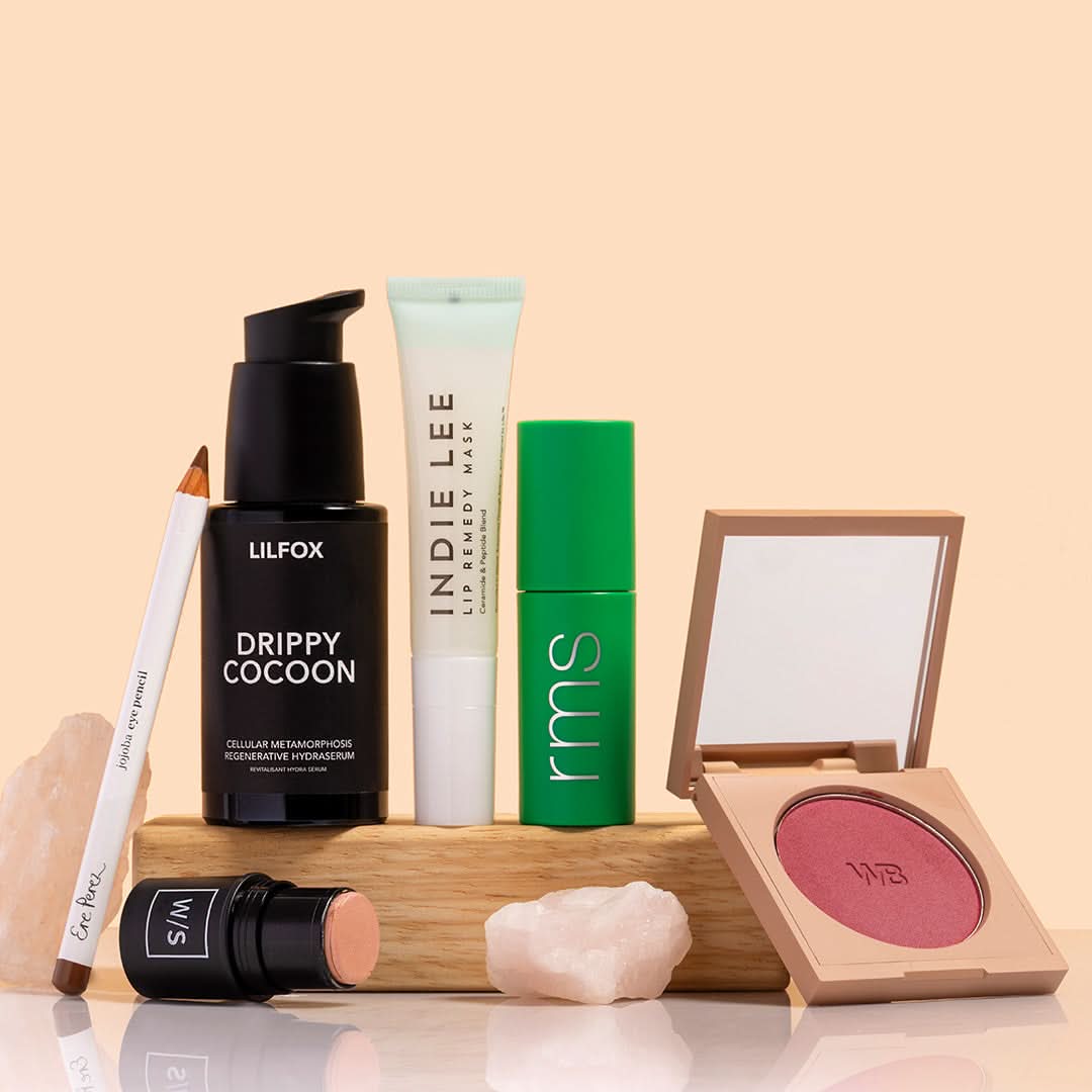 Beauty Heroes | Limited Edition Spring Makeup Discovery | Multiple products on beige background