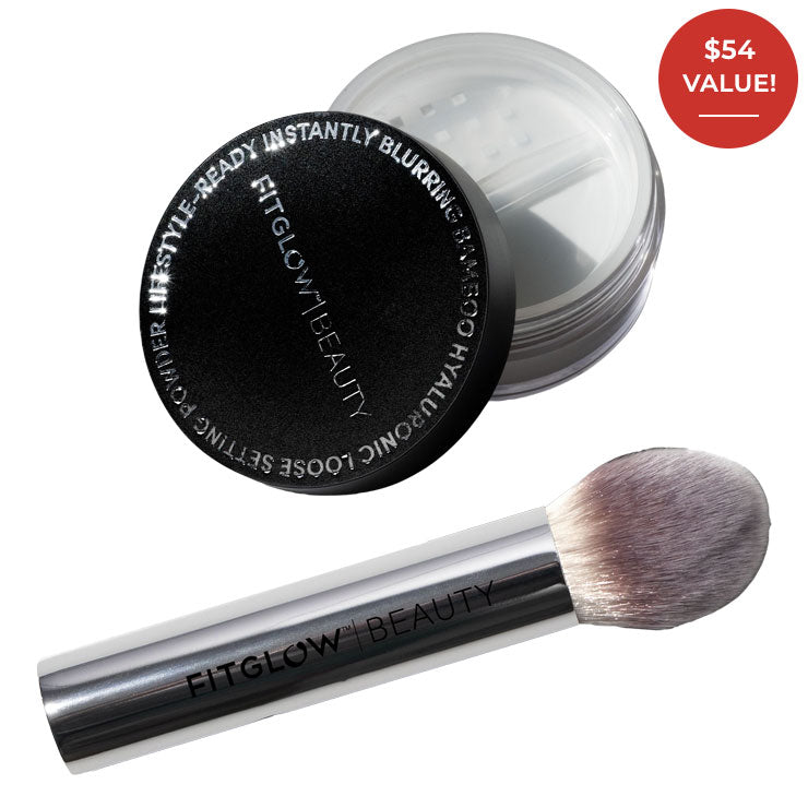 Bamboo Hyaluronic Loose Setting Powder + Brush Duo