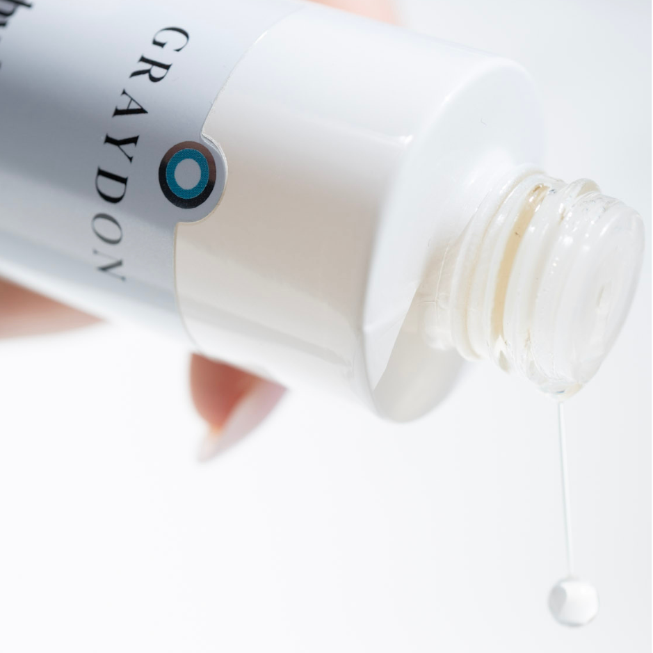 Graydon | Hydratone | Product Image Swatch - dispensing liquid drop, close-up of product texture