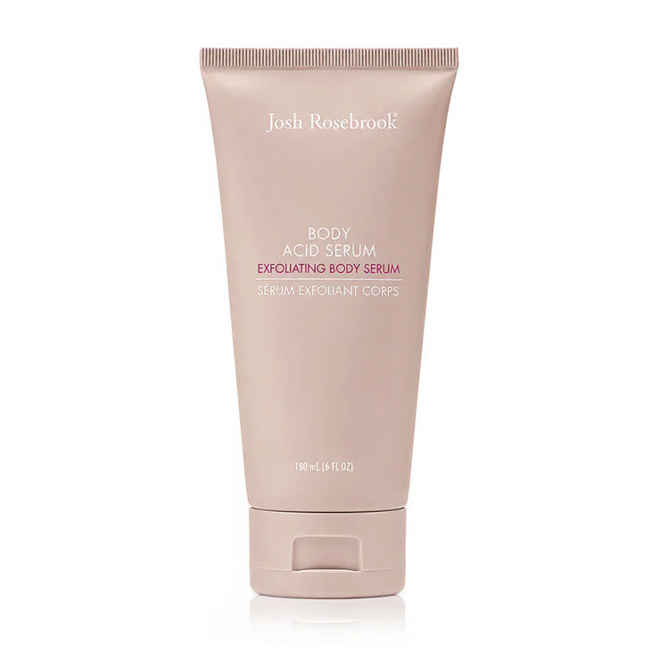 Josh Rosebrook | Body Acid Serum | Styled image on white | beige tube on white background