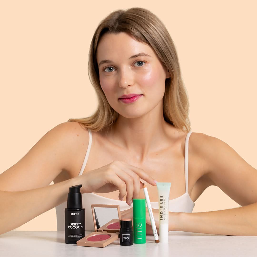 Limited Edition Spring Makeup Discovery | Model with products