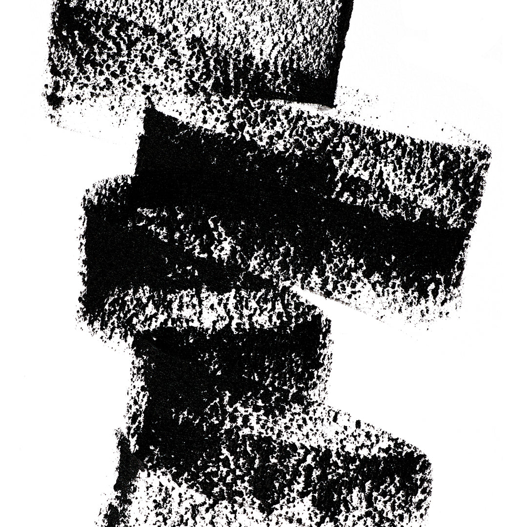 Manasi 7 | Eye and Lip Definer | Petunia Swatch Image - textured swatches of rich, opaque black pigment layered in broad strokes on a white background, showing a slightly dry, grainy finish