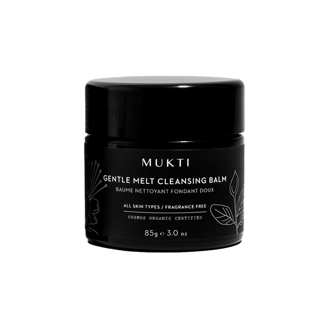 Mukti | Gentle Melt Cleansing Balm | Product Image - black jar isolated on a white background