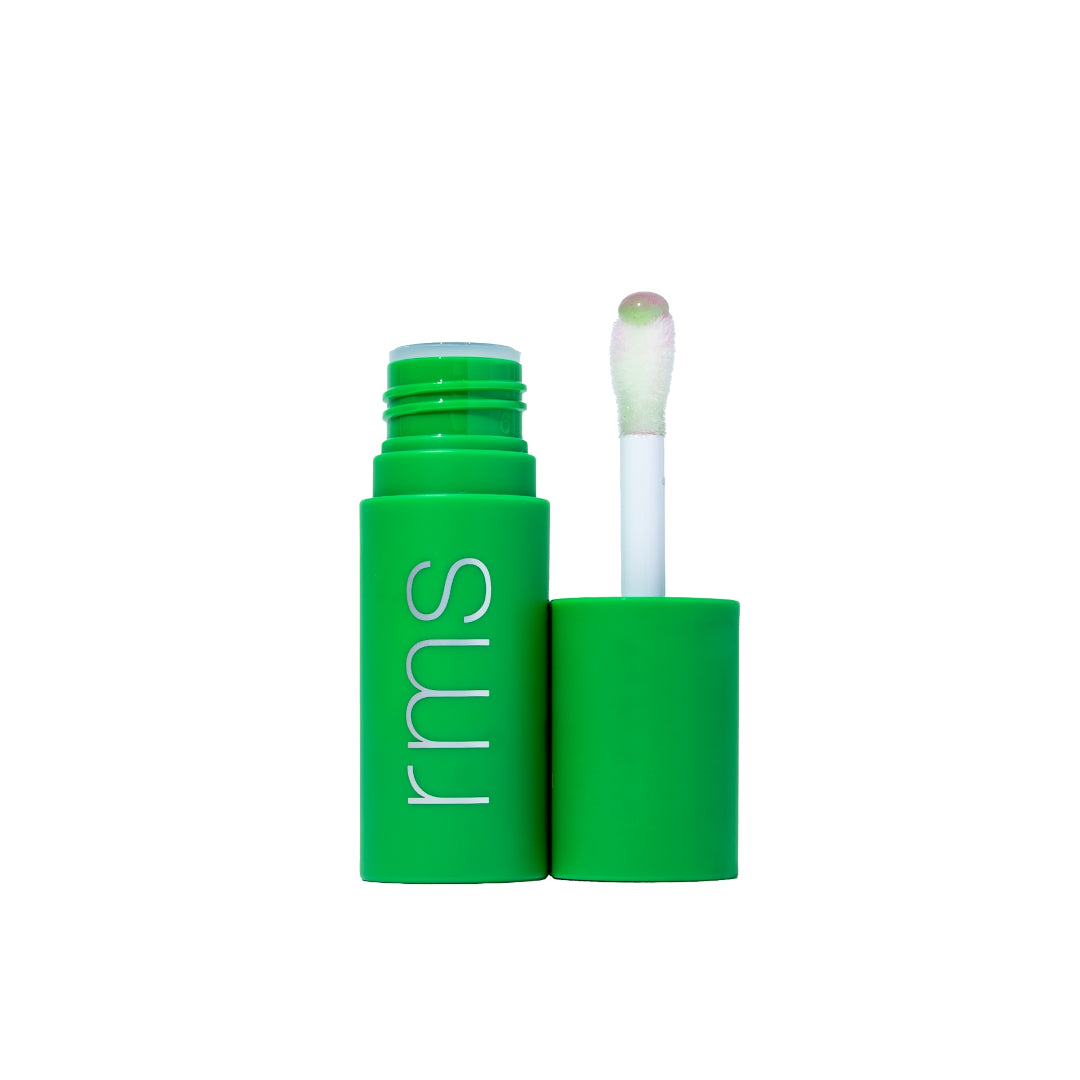 RMS Beauty | Chameleon Lip Oil | Product Image - lip tube with applicator wand on a white background.