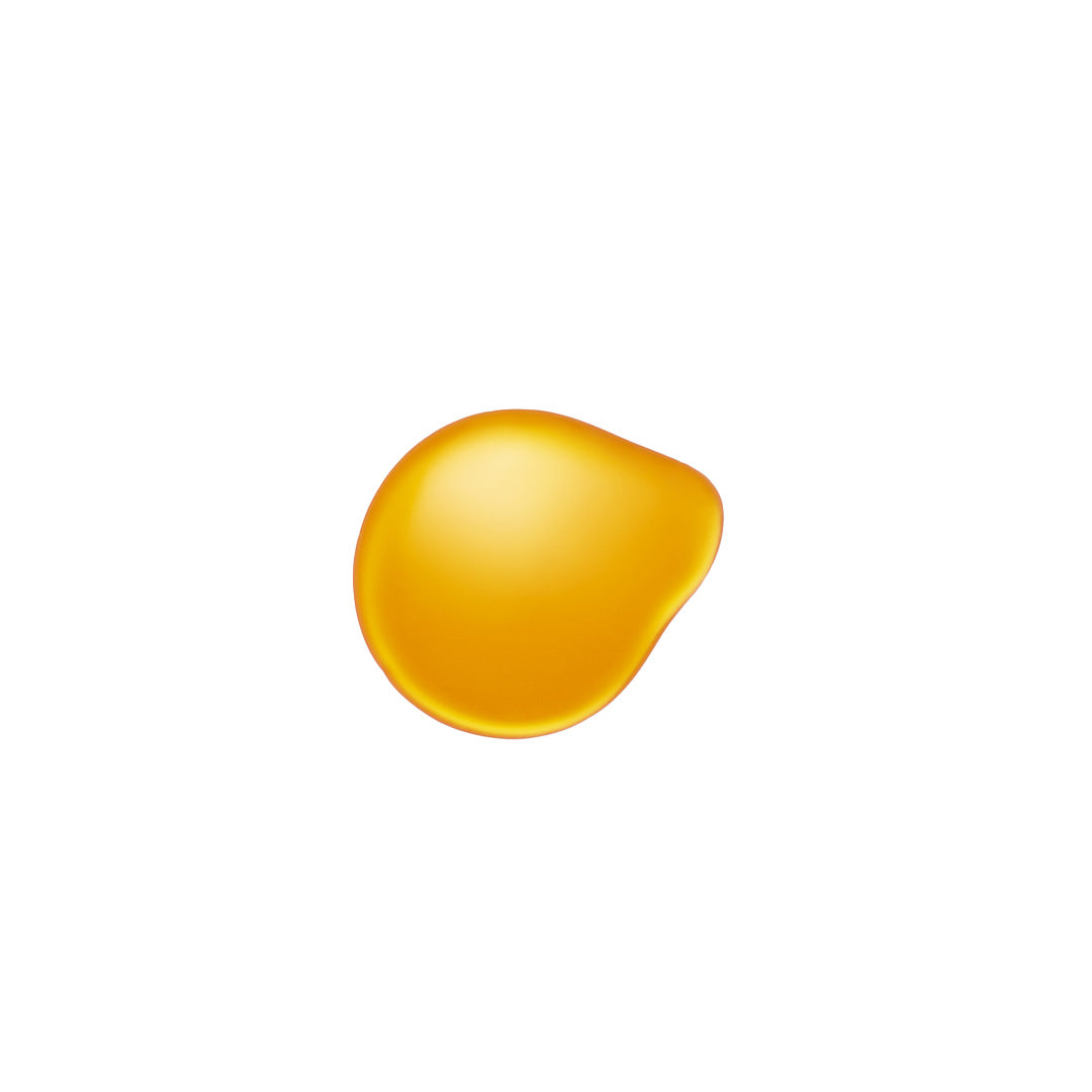 RMS Beauty | Kakadu Body Oil | Swatch  Image - golden body oil droplet on a white background