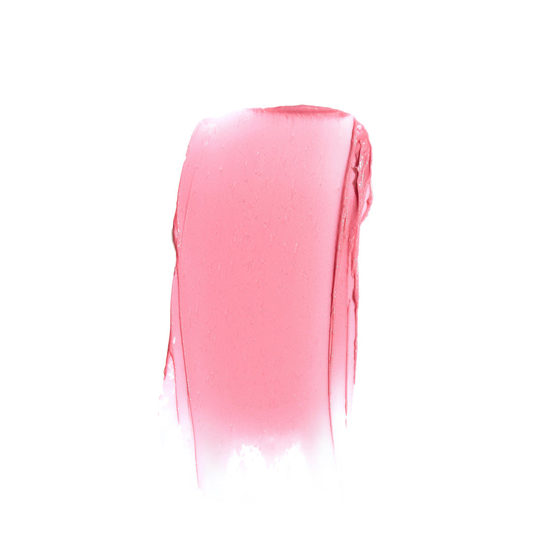 RMS Beauty | Tinted Daily Lip Balm | Destiny Lane Swatch Image - sheer fuchsia pink lip oil swatch on a white background