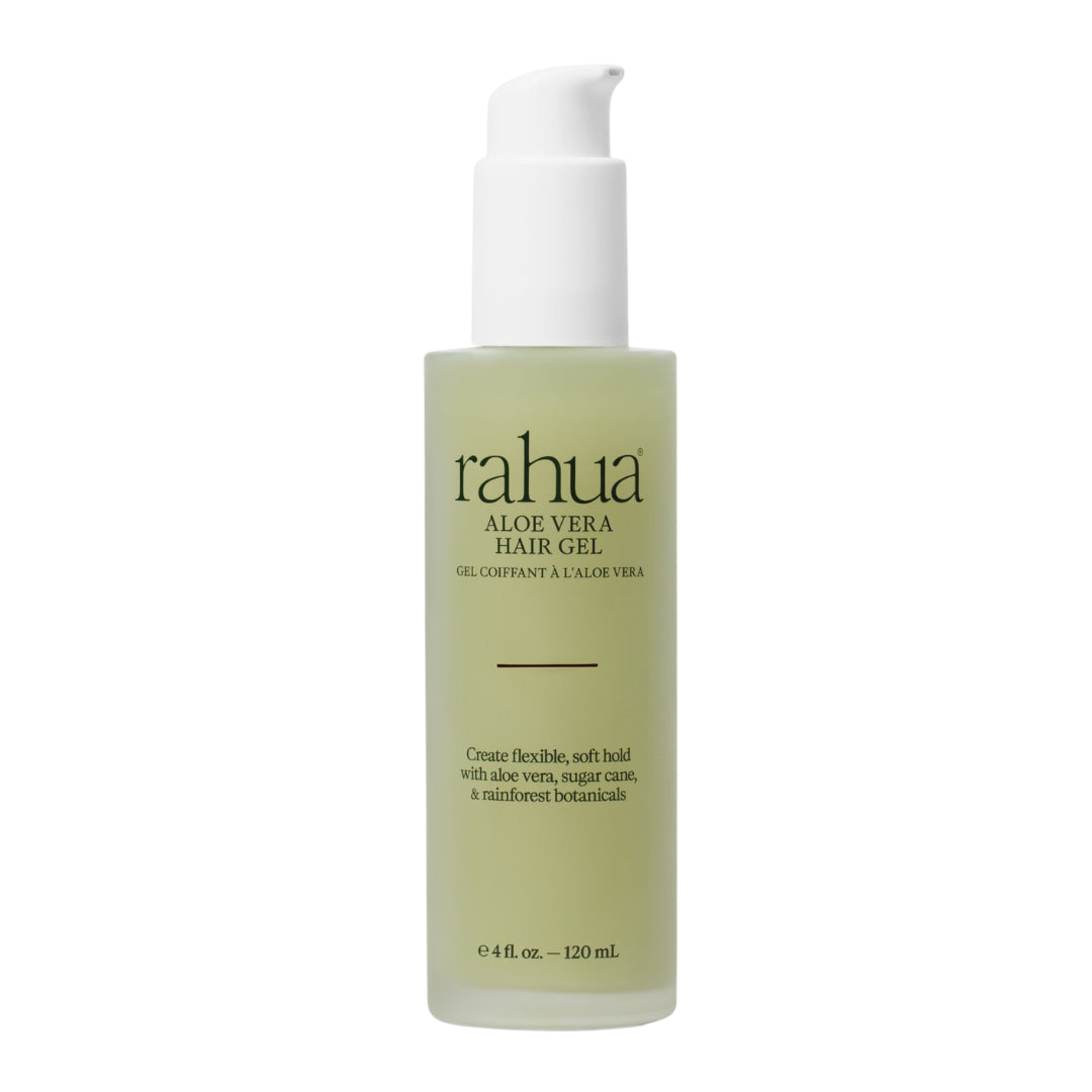 Rahua | Aloe Vera Hair Gel | Product Image - frosted bottle with a white pump dispenser, displayed against a white background