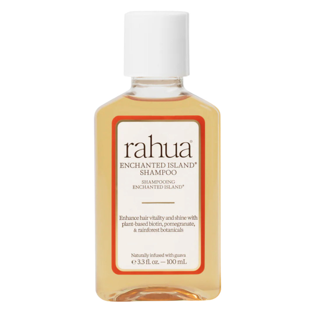 Rahua | Enchanted Island Shampoo 100 ml | Product Image - travel-size bottle with a white cap on a white background