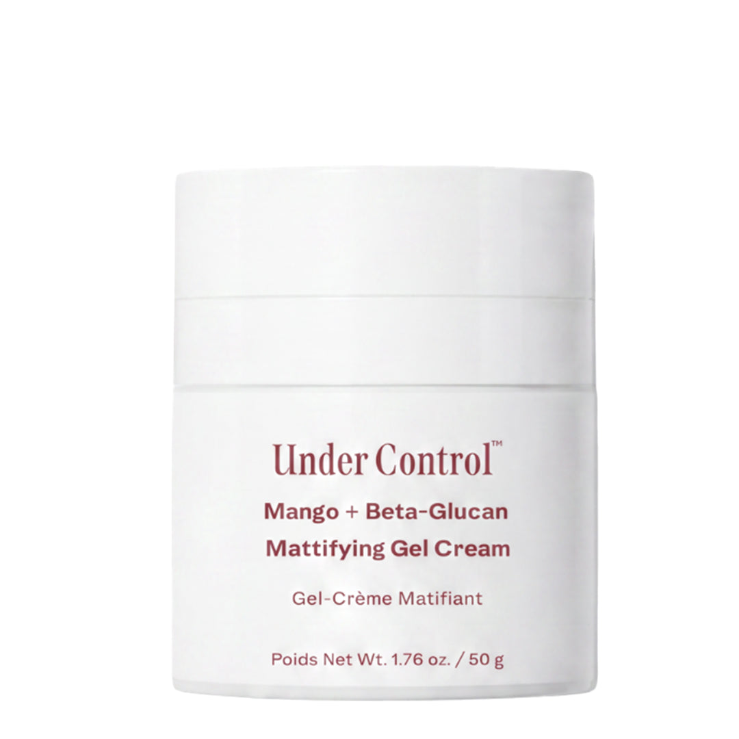 Three Ships | Under Control Mango + Beta-Glucan Mattifying Gel Cream | Product Image - cream white jar on a white background