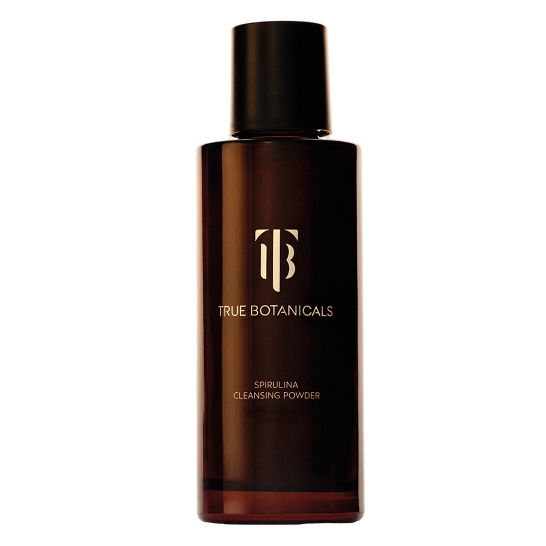 True Botanicals | Spirulina Cleansing Powder | Product Image - dark brown bottle on a white background