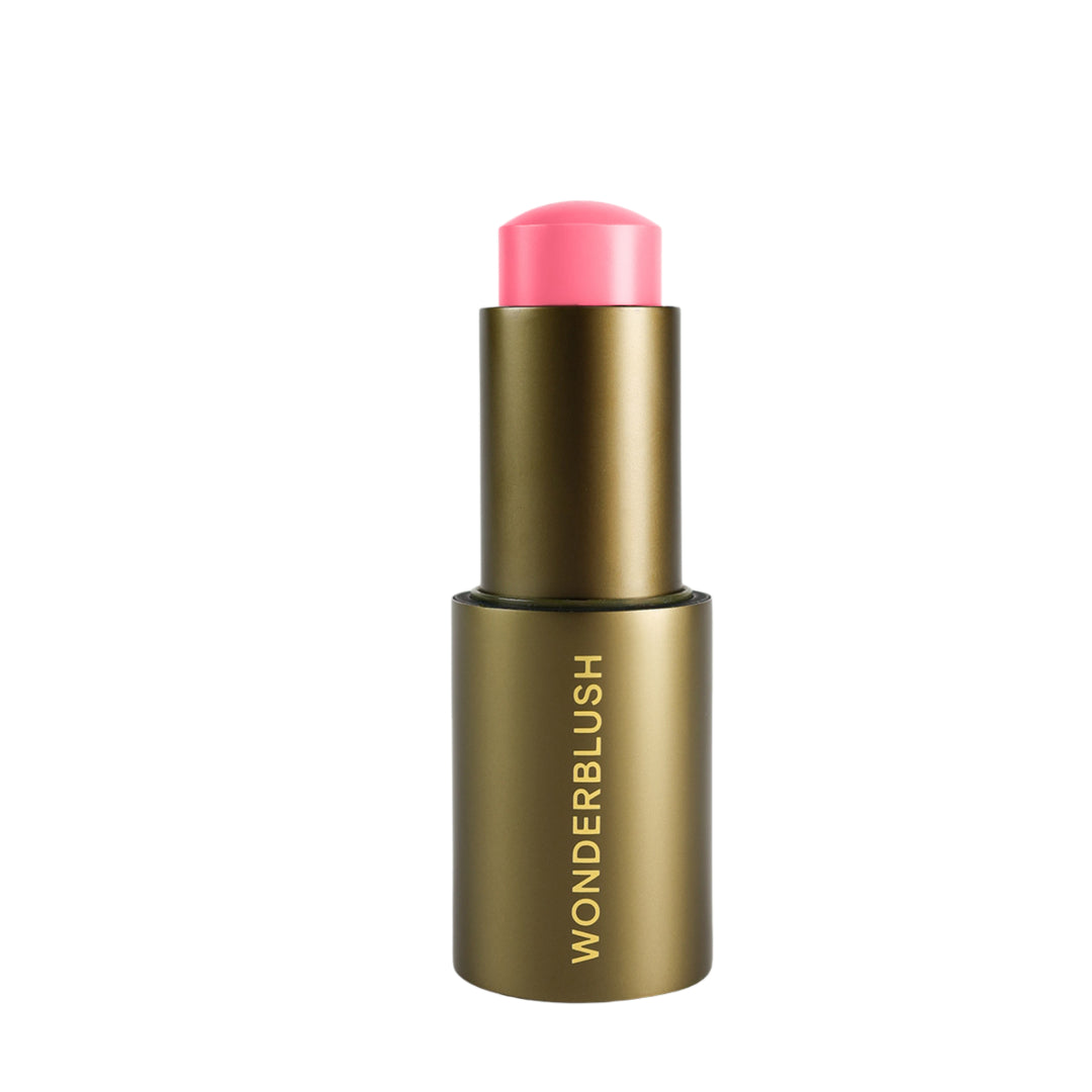 Wonderblush | Le Fondant Cream Blush | Ruban Shade Product Image - blush stick in metallic gold packaging on a white background