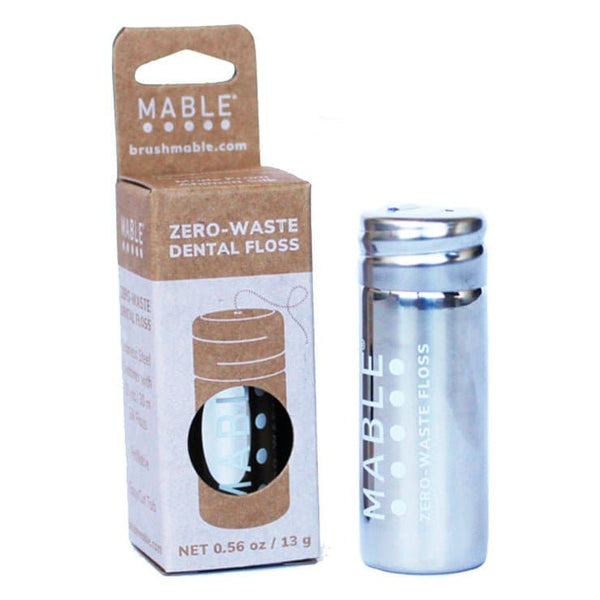 MABLE® Silk Dental Floss in stainless steel, refillable container. - MABLE ®